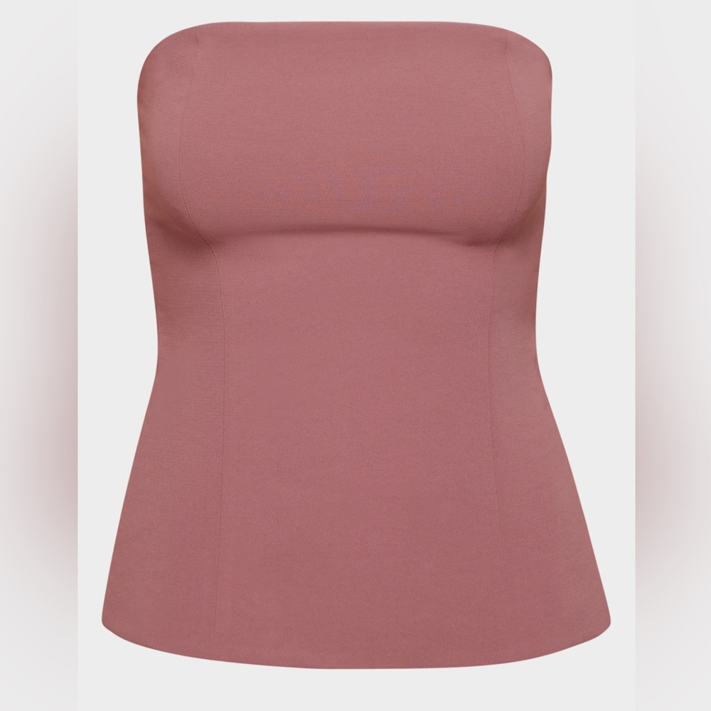 Aritzia Strapless Peplum Top in Mauve - Picture 7 of 14